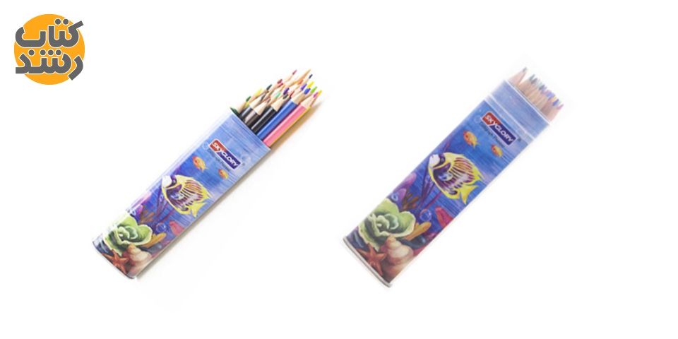 خرید مداد رنگی 24 رنگ جعبه استوانه ای فلزی اسکای گلوری SKY-GLORY