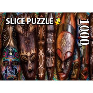 خرید پازل 1000 تکه اسلایس (Slice Puzzle) طرح ماسک های آفریقایی