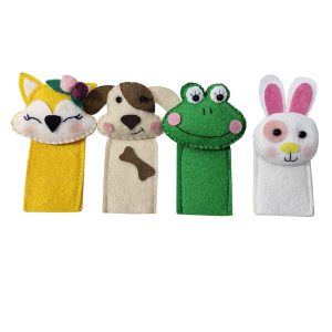 خرید عروسک های انگشتی نمدی الکا (خرگوش، سگ، قورباغه، روباه)