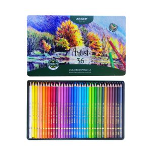 مداد رنگی 36 عددی آریا آرتیست (Arya Artist) جعبه فلزی