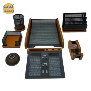 ست رومیزی 7 تکه اداری مدیر چوب و فلز