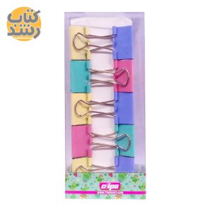 بسته 10 عددی گیره دوبل فلزی کاغذ سایز 25 میلی متر پاستلی