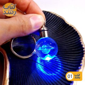 جاکلیدی کریستالی (شفاف) لیزری چراغدار گرد