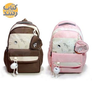 کوله پشتی برزنتی 2 زیپ آویز دار مدل 5082