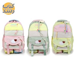 کوله پشتی برزنتی 2 زیپ آویز دار مدل 5086