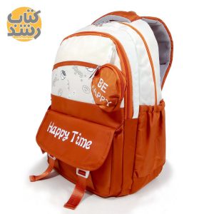 کوله پشتی برزنتی 2 زیپ همراه با آویز کیف کوچک مدل 5083