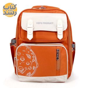 کوله پشتی برزنتی 3 زیپ طرح ماه مدل 4011