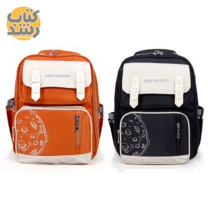 کوله پشتی برزنتی 3 زیپ وفس طرح ماه مدل 4011