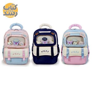کوله پشتی برزنتی 3 زیپ وفس طرح کرومی مدل 5084
