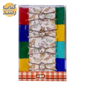 بسته 8 عددی گیره دوبل فلزی کاغذ سایز 32 میلی متر رنگی