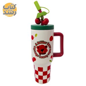 تراول ماگ استیل 1200 میلی لیتر طرح آلبالو