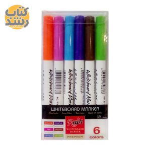 ماژیک وایت برد قلمی رین RAIN رنگی بسته 6 عددی
