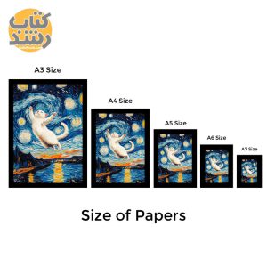تابلو تکی طرح فانتزی ون گوگ گربه کد 3571 سایز A5
