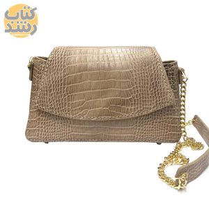 کیف دوشی زنانه چرم گاوی وکیوم طرح روکو (دست‌ساز و دست‌دوز)